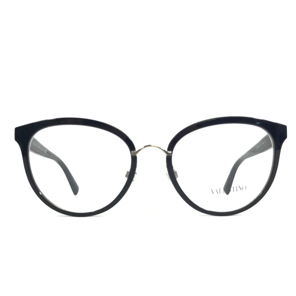 Valentino Eyeglasses Frames VA1004 3010 Blue Silver Cat Eye Full Rim 52-19-140